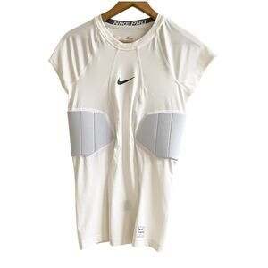 NIKE Pro Hyperstrong Core 4 Pad White Compression Football Shirt Mens Size Med